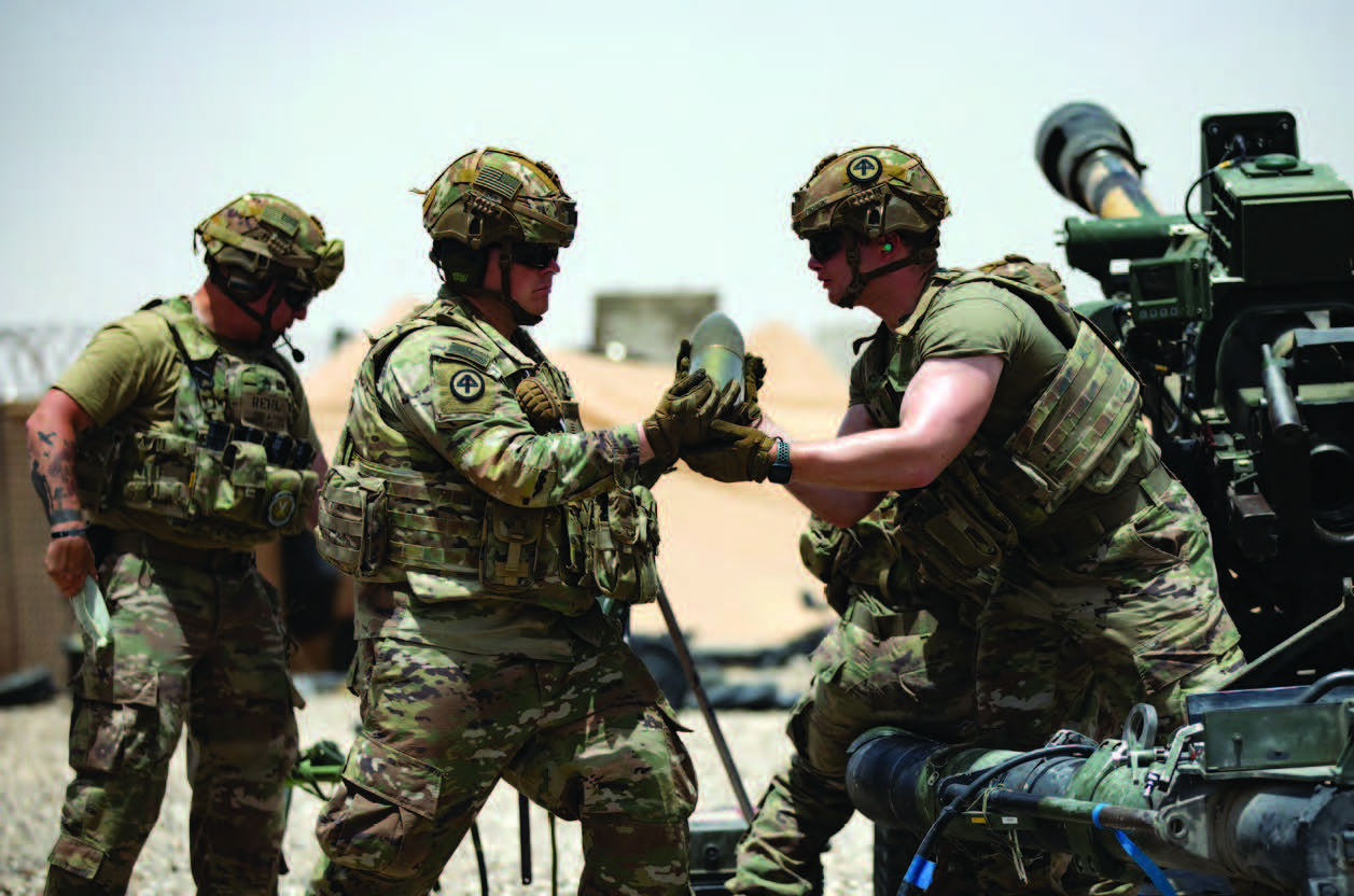 Soldiers of Bravo Battery, 3rd Battalion, 112th Field Artillery Regiment, 44th Infantry Brigade Combat Team, New Jersey Army National Guard, conduct live-fire exercise with M119 howitzer in Iraq, May 28, 2024 (U.S. Army National Guard/Bruce Daddis) Soldiers of Bravo Battery, 3rd Battalion, 112th Field Artillery Regiment, 44th Infantry Brigade Combat Team, New Jersey Army National Guard, conduct live-fire exercise with M119 howitzer in Iraq, May 28, 2024 (U.S. Army National Guard/Bruce Daddis)